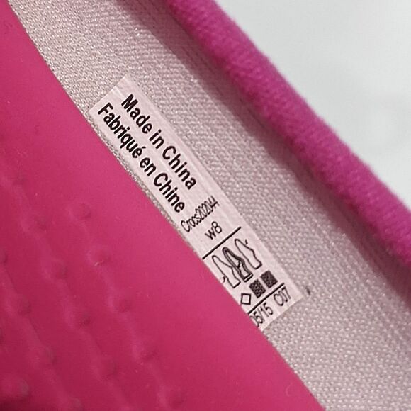 Crocs Flats Women's 8 Busy Day Ballet Pink Grey Slip On Stretch Loafer Shoes - Picture 5 of 10